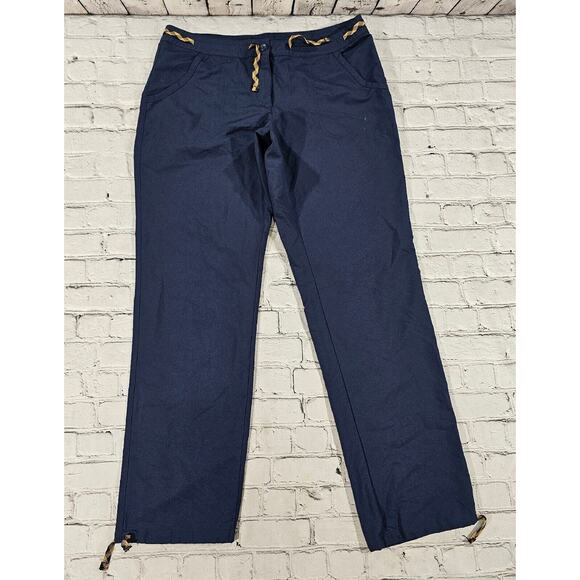Decathlon Hiking Pants Navy Blue Tie Ankle WOMENS SIZE S /M - Picture 1 of 9
